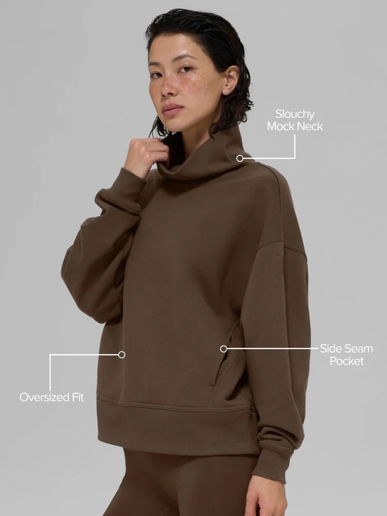 ALO Yoga Tops - ALO Hazy Mock Neck Pullover Sweatshirt